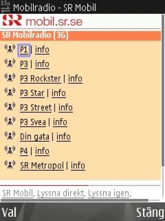 Webbradio i mobilen