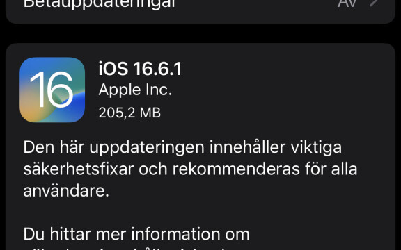 Apple har släppt uppdatering för Ios