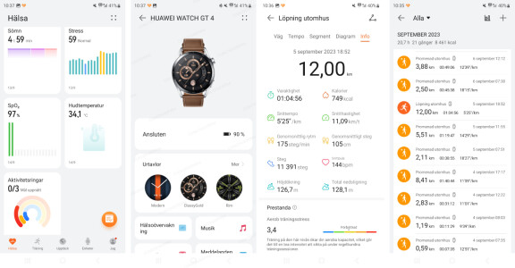 Huawei Hälsa-appen används för all info kring klockan och träning och finns för både Android och IOS