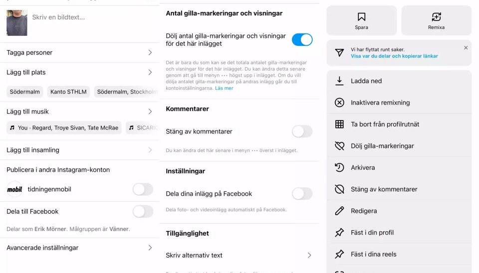 Dölj antalet gilla-markeringar på Instagram och stäng av kommentarer – så gör du