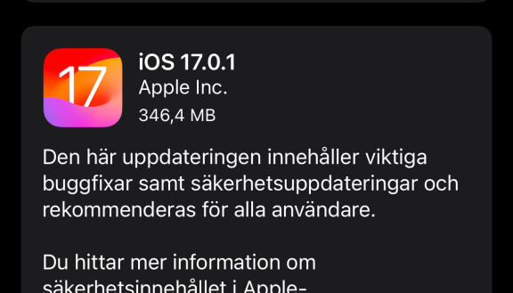 Säkerhet och buggar fixade: Ny uppdatering av IOS 17 ute nu