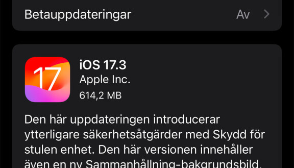 Apple har släppt Ios 17.3
