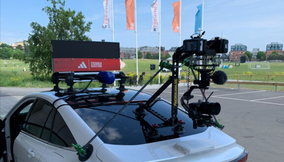 Ledarbilen som hanterade tv-sändningen hade en garanterad gräddfil i Tres 5G-nät.