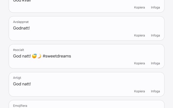 Chatthjälp – förläng, ändra stil och översätt med AI i utvalda appar