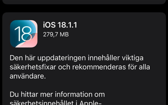 Apple uppdaterar till Ios 18.1.1