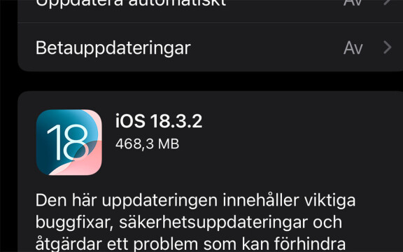 Apple har släppt Ios 18.3.2
