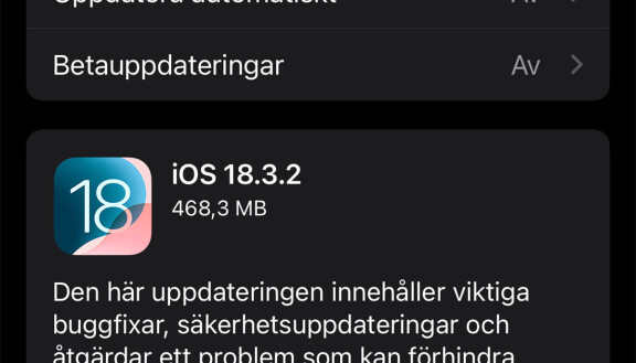 Apple har släppt Ios 18.3.2