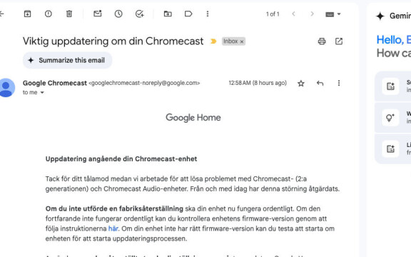 Google till Chromecast-användare: Det här händer nu