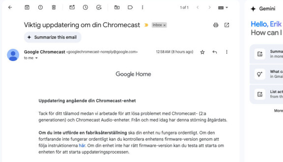 Google till Chromecast-användare: Det här händer nu