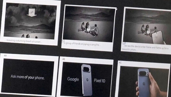 Reklaminspelning visar upp Google Pixel 10