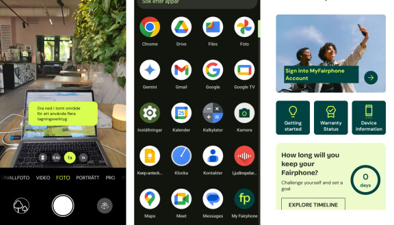 Gränssnittet erbjuder inget extra elelr anpassningar utöver vanliga Google-appar och en My Fairphone-app för support och liknande.