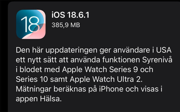 Apple har släppt Ios 18.6.1