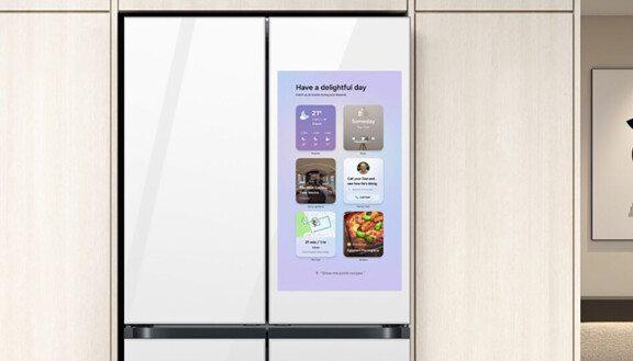 Samsung One UI på ett kylskåp.