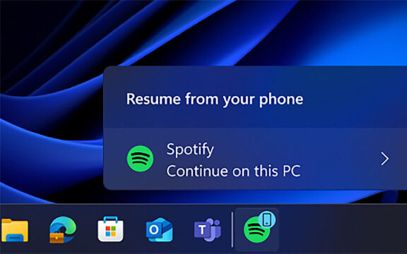 Hoppa direkt mellan Windows och Android med Spotify och andra appar