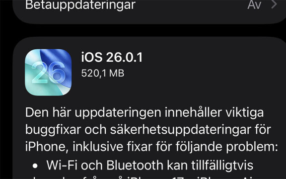 Apple har uppdaterat Ios 26