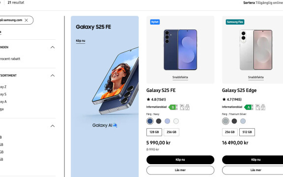 Ovanlig prissänkning: Samsung Galaxy S25 FE nu 3000 kronor billigare