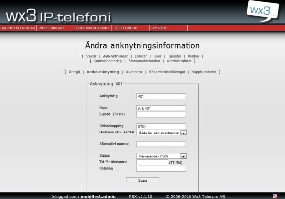 Företagsväxeln i mobilen
