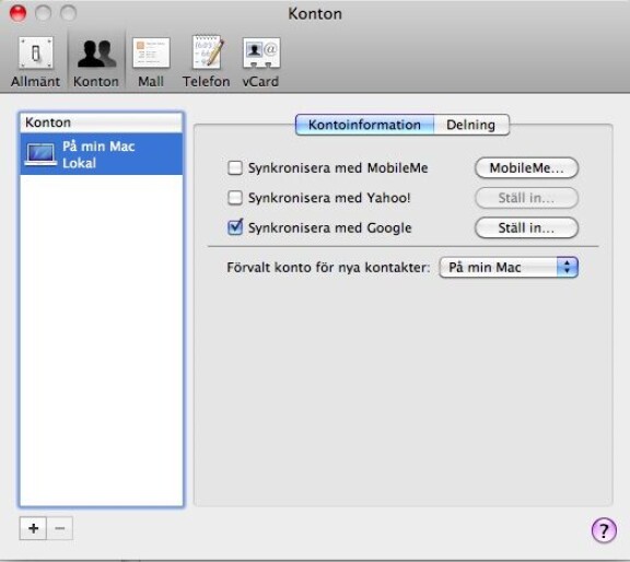 Synka din Mac med Google