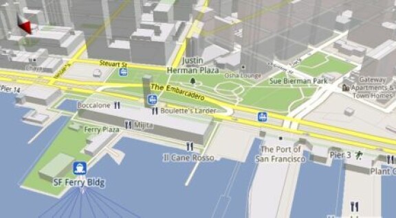 3d och nedkopplat läge i Google Maps 5
