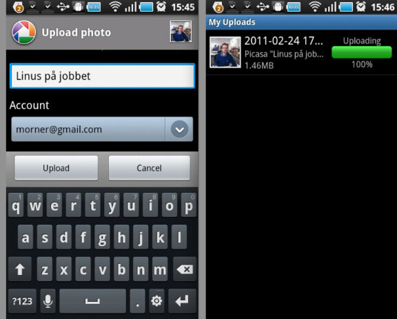 Delad glädje med foton på webben