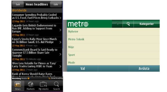 Nyhetsappar till Symbian