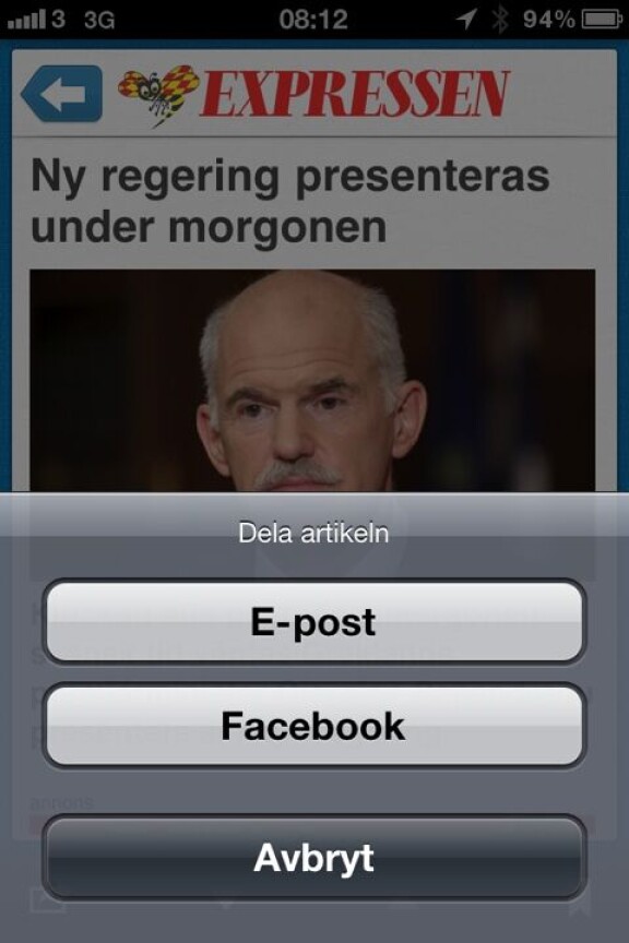 Dagstidningen i Iphone: Expressen