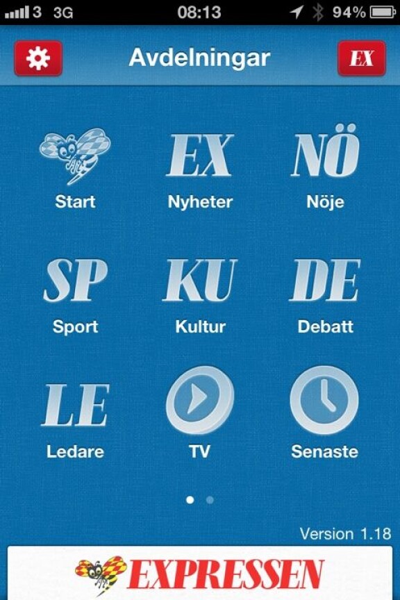 Dagstidningen i Iphone: Expressen