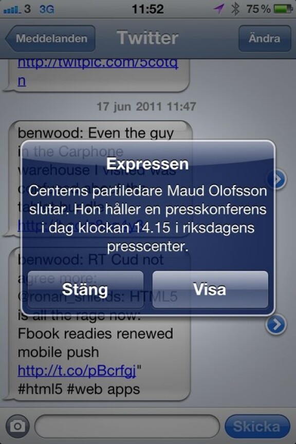 Dagstidningen i Iphone: Expressen
