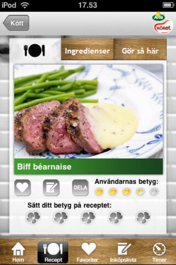 Apptips: Arla Kökets Kokbok