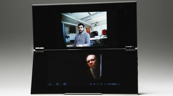 Tablet P har en egen Skype-version där deltagarna i videosamtal får varsin skärm.