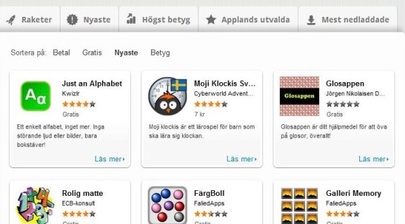 Applands apputbud snart även på webben