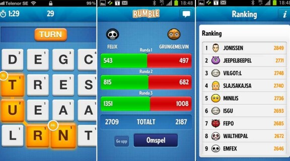 Spelet Rumble blir Ruzzle efter namnkupp