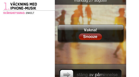 Den funktion de flesta av oss använder mest flitigt i Iphone är kanske klockan och den väckningsfunktion som är kopplad till den. Med ios 6 kommer en för många säkert efterlängtad funktion eftersom du numera kan välja en musikfil som väckningssignal och inte bara en av de vanliga ringsignalerna som följer med telefonen eller någon av de du köpt och laddat ner. Det har funnits appar sedan tidigare som har givit dig den här möjligheten, men de har samtidigt varit begränsade i sin funktion. För att vara säker på att verkligen bli väckt har man varit tvungen att ha appen aktiv och när du lagt dig på kvällen har du därför varit tvungen att ha appen igång och sedan trycka på strömknappen på -Iphone utan att gå ur appen eller växla läge. Slut med allt det krånglet nu alltså. För att det här ska funka behöver du dock ha ljudfilen som låt i musikspelaren i ios. Spotify har till exempel ingen möjlighet att väcka dig på det här sättet.