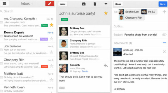 Gmail-appen för Ios har uppdateras
