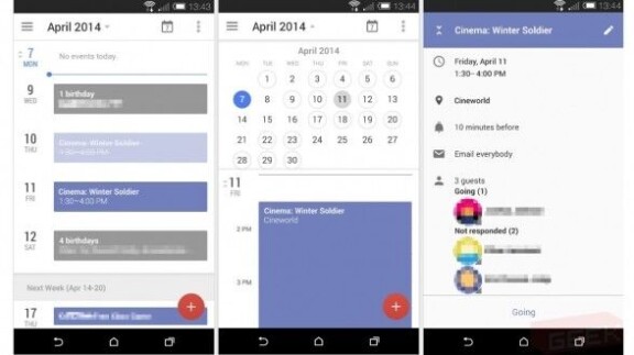 Bilder på kommande storuppdatering av Android