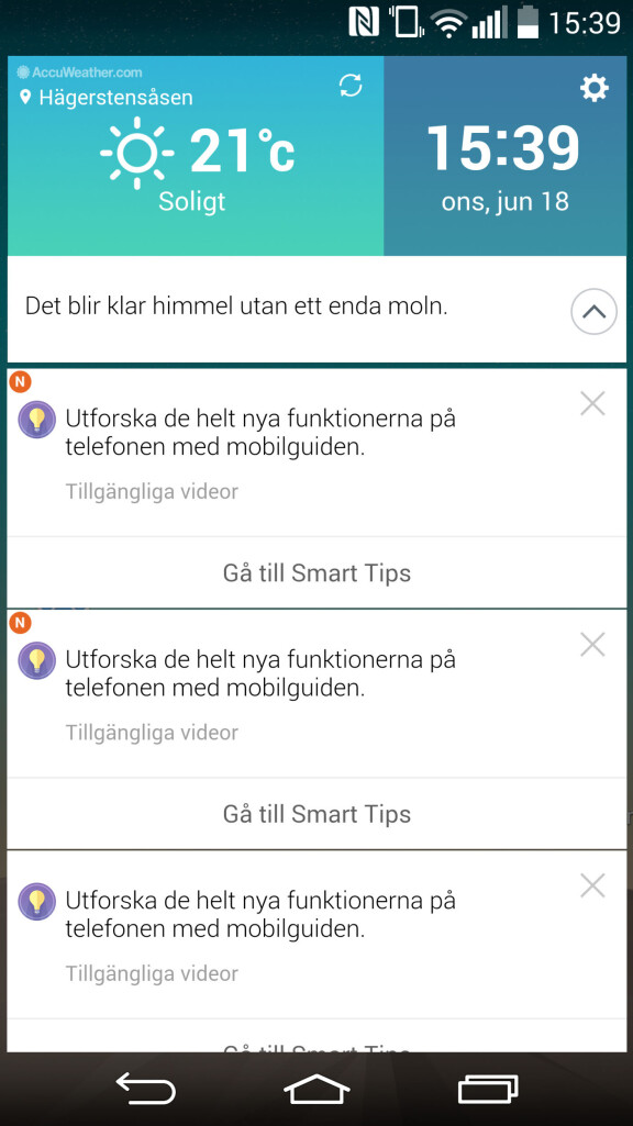 Smart Notice-funktionen ska förenkla din dag och ditt användande av telefonen.