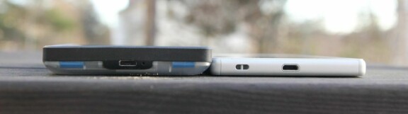 Tjockleksjämförelse mellan Fairphone 2 och Sony Xperia Z5