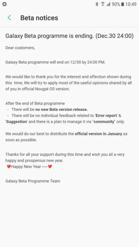 Samsung Galaxy S7 får Nougat i januari