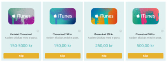 Nu kan du köpa iTunes presentkort digitalt från Startselect.com