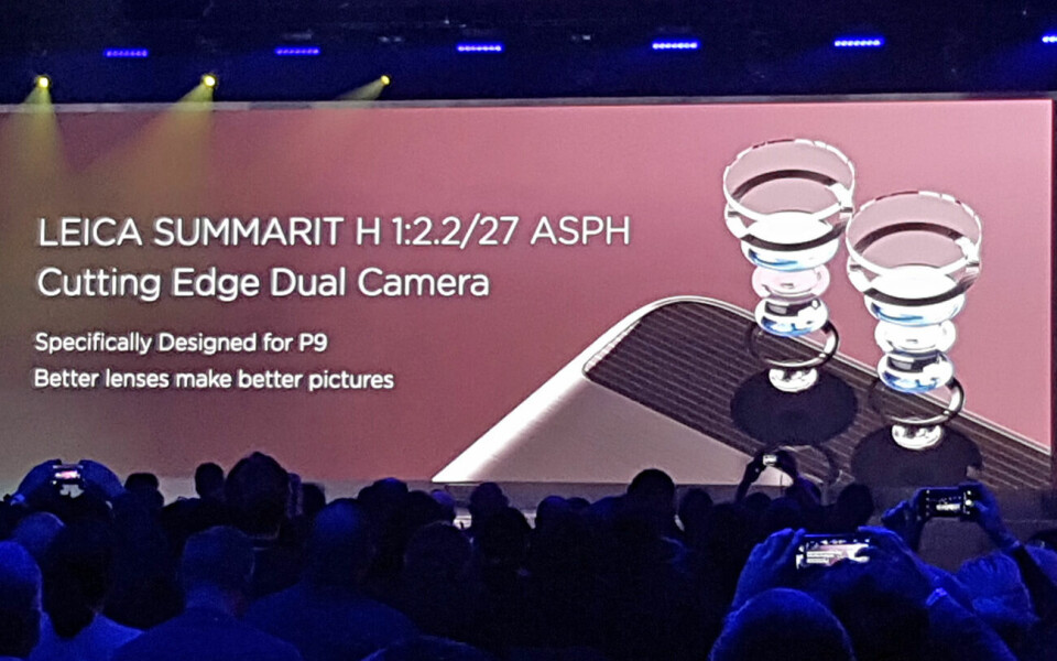 Lanseringsbild med samarbetet mellan Huawei och Leica. Här i dess första tappning med modellen P9