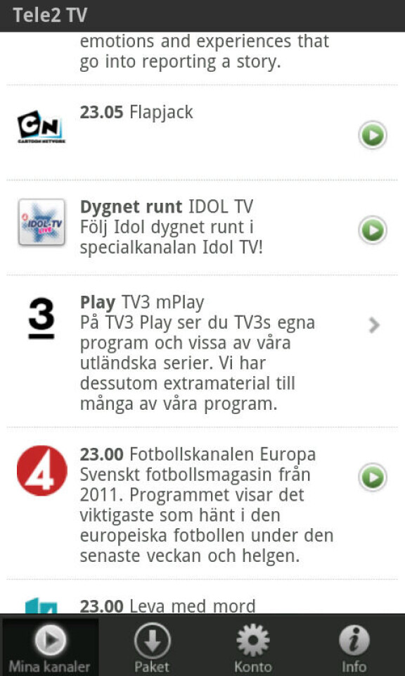 Titta på TV i din Android-mobil