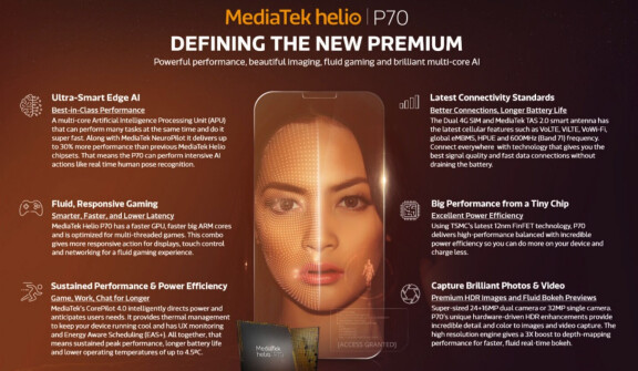 Mediatek lanserar nya chipsetet Helio P70