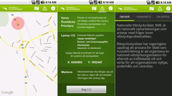 App varnar för viltolyckor