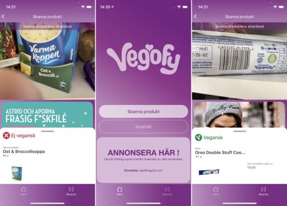 Vegofy – Kolla om maten är vegansk