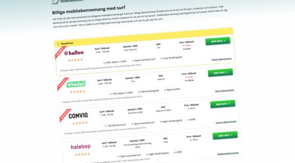 Nya mobilabonnemang från lågprisoperatörer