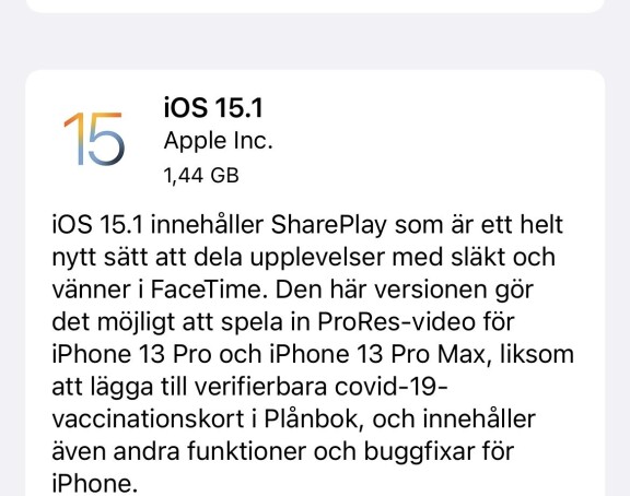IOS 15.1 finns ute nu samt Watch OS 8.1 och nya Ipad OS
