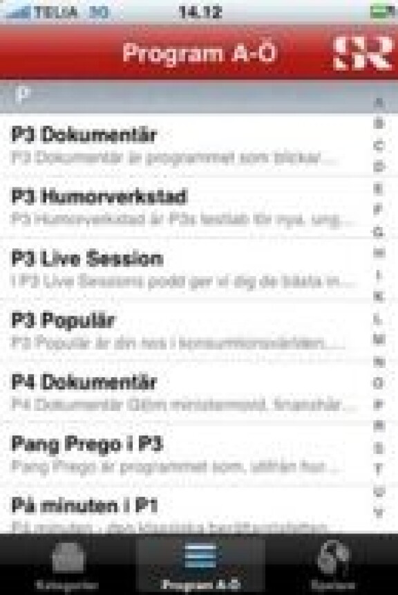 Sveriges Radio nu också som Iphone-applikation