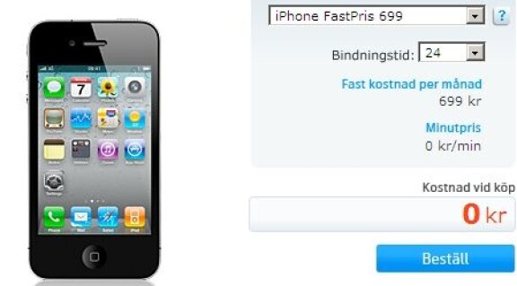 Iphone 4 kan beställas från Telenor