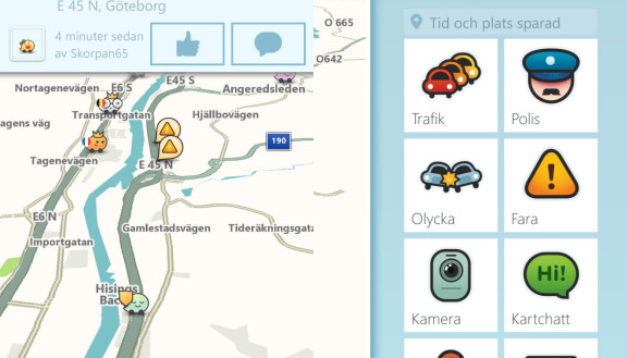 Karttjänsten Waze introducerar kombinerade varningar